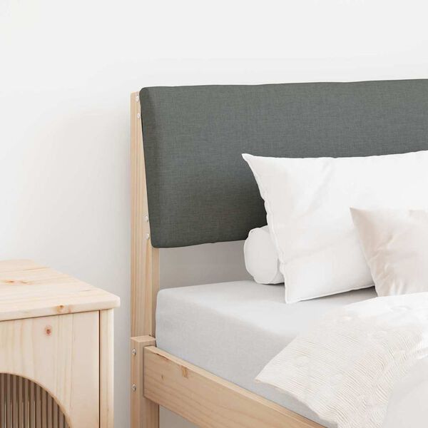 vidaXL Polstret sengegavl Mørkegrå 75 cm Massiv furu