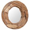 vidaXL Dekorativt speil teak 60 cm rundt