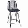 vidaXL Barstol 2 pcs Svart 44,5 x 54,5 x 97,5 cm Rattan og Jern