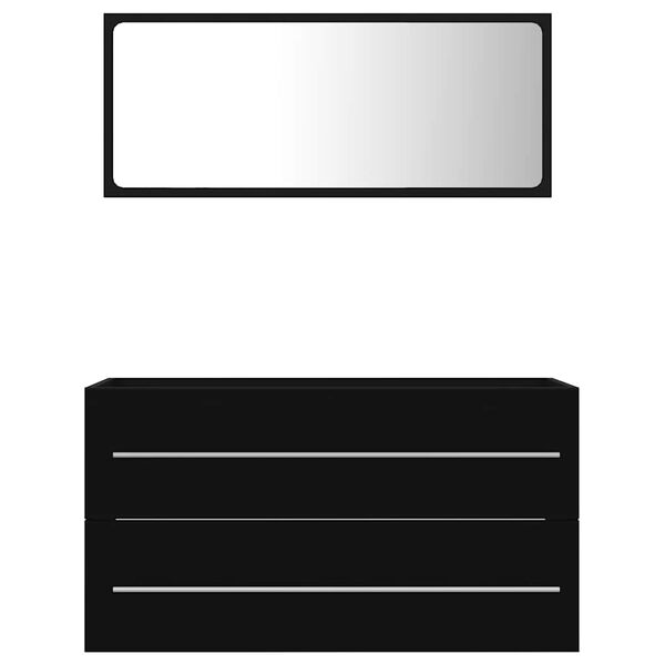 vidaXL Baderomsm&oslash;bler 2 stk svart sponplate