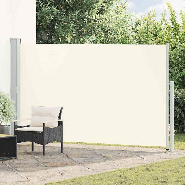 vidaXL Uttrekkbar sidemarkise 180x300 cm kremhvit