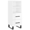 vidaXL Highboard h&oslash;yglans hvit 34,5x34x180 cm konstruert tre