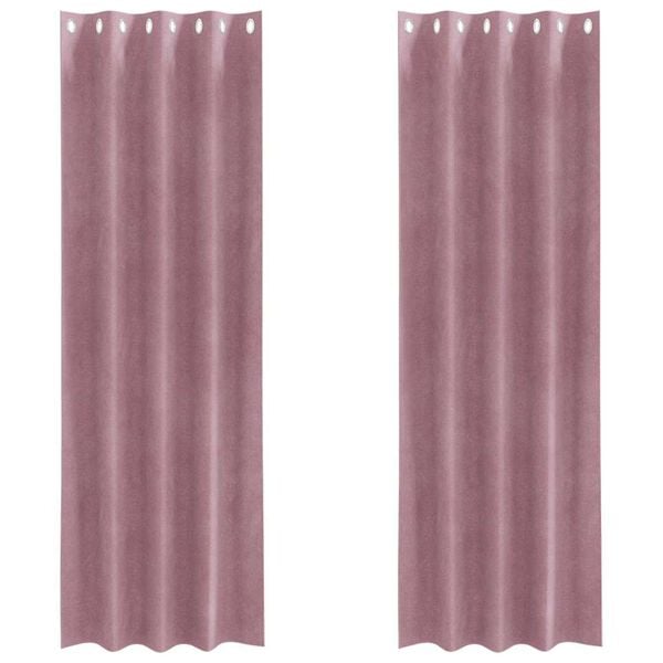 vidaXL Blendingsgardiner 2 pcs M&oslash;rk rosa 140 x 225 cm Fl&oslash;yel