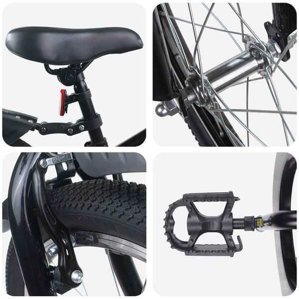 vidaXL Barnesykkel 18 Tommer for 5-7 &aring;r gammel Svart