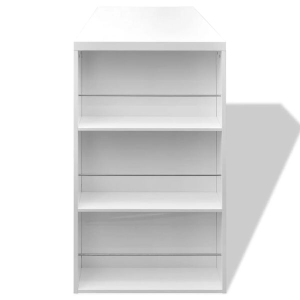 vidaXL Barbord MDF med vinstativ høyglans hvit