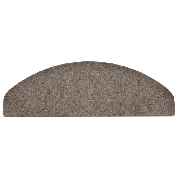vidaXL Trappematter selvklebende 30 stk 65x21x4 cm beige halvrund store