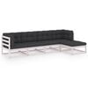 vidaXL Hagesofagruppe med puter 5 deler heltre furu