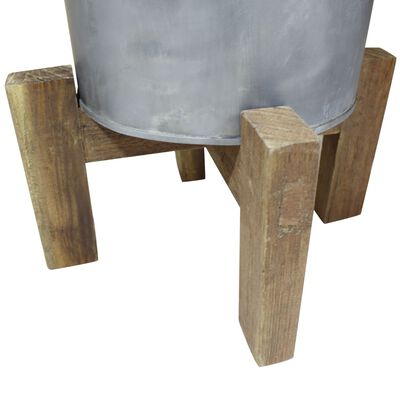 vidaXL Skittentøyskurv galvanisert jern gjenvunnet heltre 30x30x58 cm