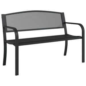 vidaXL Hagebenk 119 cm svart st&aring;l