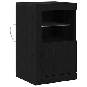 vidaXL LED sideboard Svart Eik 41 x 37 x 67 cm Konstruert tre