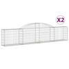 vidaXL Gabionkurver buede 2 stk 300x30x60/80 cm galvanisert jern