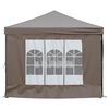 vidaXL Sammenleggbart festtelt med sidevegger gråbrun 3x6 m