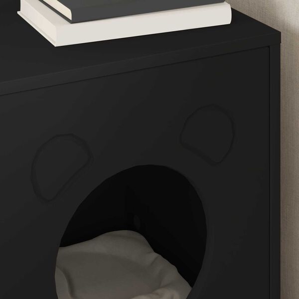 vidaXL Katt Hus Svart 42,5 x 40 x 53 cm Konstruert tre