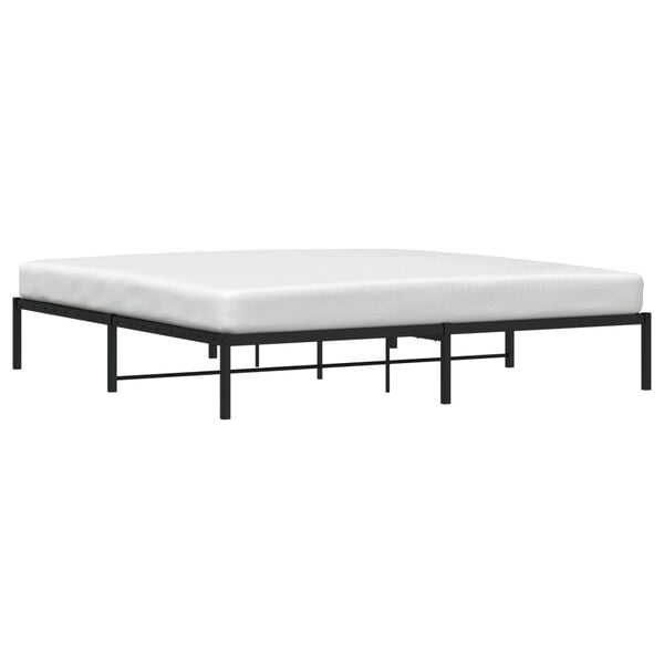 vidaXL Sengeramme i metall svart 200x200 cm
