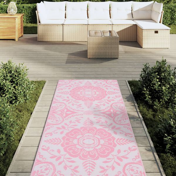 vidaXL Uteteppe ARAKIL Rosa 80x250 cm PP