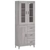 vidaXL Highboard gr&aring; sonoma 69,5x34x180 cm konstruert tre