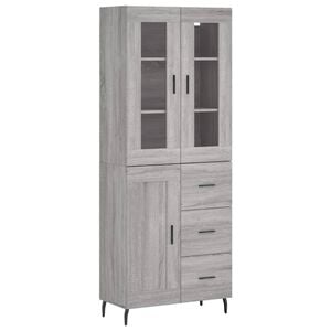 vidaXL Highboard gr&aring; sonoma 69,5x34x180 cm konstruert tre