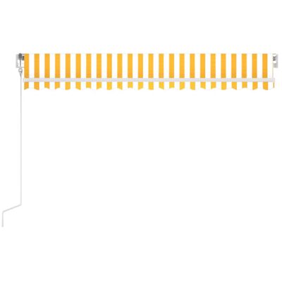 vidaXL Automatisk markise med vindsensor og LED 400x350 cm gul/hvit