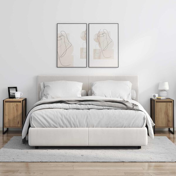 vidaXL Nattbord Kunstnerisk Eik 39,5 x 30 x 50 cm Konstruert tre