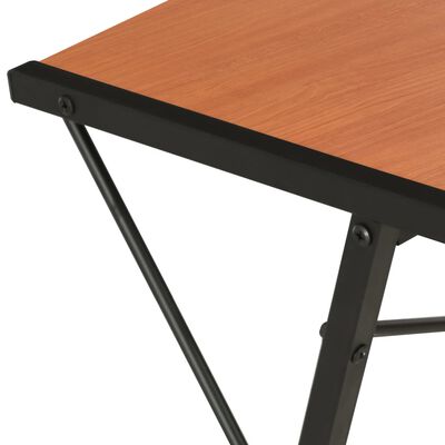 vidaXL Skrivebord med hylle svart og brun 116x50x93 cm