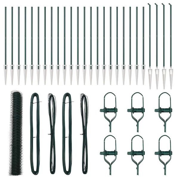 vidaXL Gjerdep&aring;le gr&oslash;nn 50 x 1,4 m (50 mm maskest&oslash;rrelse) St&aring;l og PVC