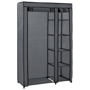 vidaXL Sammenleggbar garderobe gr&aring; 110x45x175 cm stoff