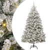 vidaXL Kunstig juletre med 300 LED Gr&oslash;nn og hvit 210 cm PVC og metall
