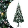 vidaXL Kunstig juletre Gr&oslash;nn 210 cm PVC og st&aring;l og plast