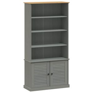 vidaXL Bokhylle VIGO gr&aring; 85x35x170 cm heltre furu
