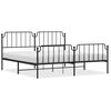 vidaXL Sengeramme i metall med hode- og fotgavl svart 193x203 cm