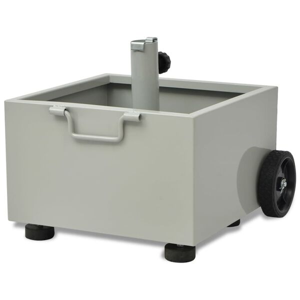 vidaXL Utend&oslash;rs parasollstativ/blomsterpotte gr&aring;