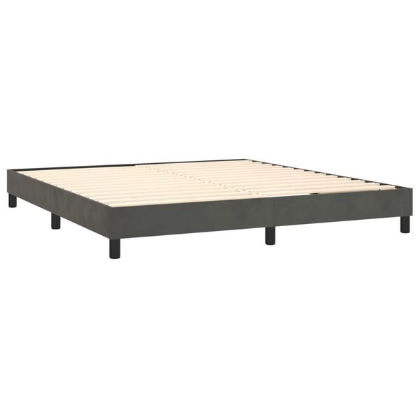 vidaXL Boxspring-sengeramme m&oslash;rkegr&aring; 180x200 cm Super King fl&oslash;yel