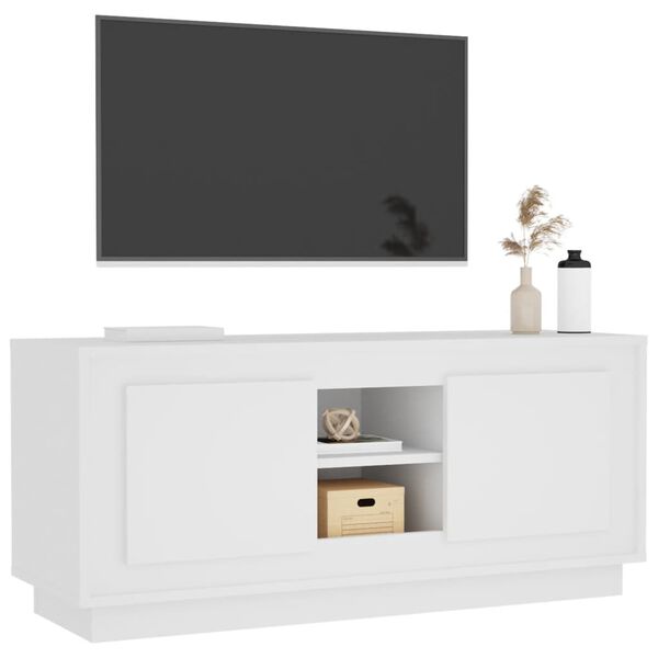 vidaXL TV-benk svart 102x35x45 cm konstruert tre