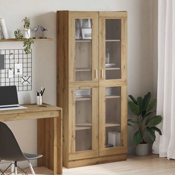 vidaXL Highboard artisan eik 82,5x30,5x185 cm konstruert tre