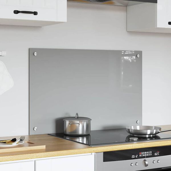 vidaXL Kj&oslash;kkenbakplate Lysegr&aring; 80 x 50 cm herdet glass