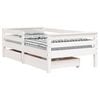 vidaXL Barnesengeramme med skuffer hvit 70x140 cm heltre furu