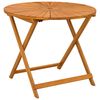 vidaXL Sammenleggbart hagebord Naturlig &Oslash;90 x 75 cm Solid akasietre