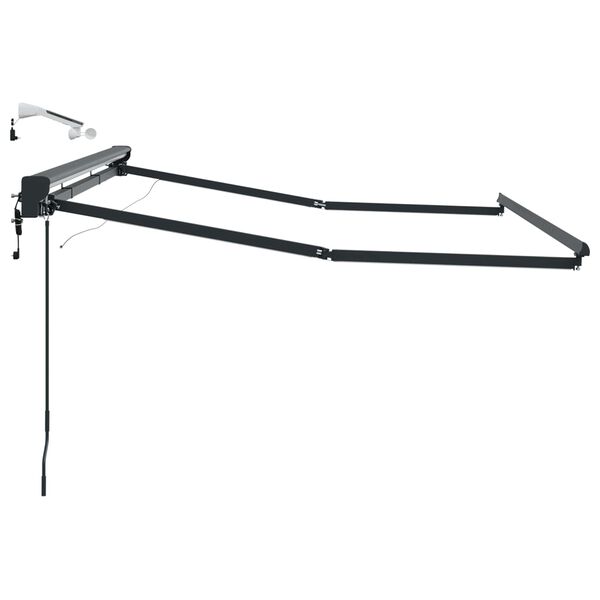vidaXL Elektrisk markisedukke med LED Antrasitt 2,5 x 2 m Aluminium