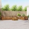 vidaXL Utend&oslash;rs sofa-sett 7 pcs Naturlig Solid akasietre