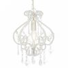 vidaXL Taklampe med perler hvit rund E14