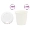 vidaXL Papir kaffekopper med lokk 1000 stk 4oz 100 ml