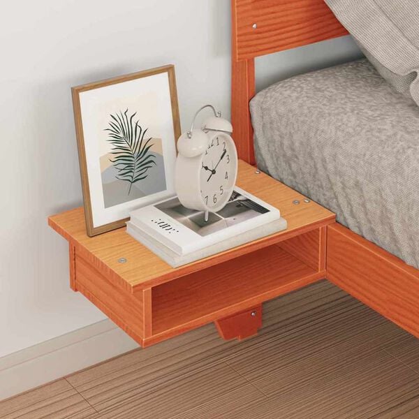 vidaXL Sengestamme med hodegjerde Vokset Brun 80 x 200 cm Massiv furu