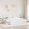 vidaXL Sengestamme med skuff med lagring Hvit 200 x 200 cm Ingeni&oslash;rtre