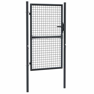 vidaXL Hageport av netting galvanisert stål 100x150 cm grå