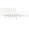 vidaXL Sengeramme med hodegavl hvit Super King heltre