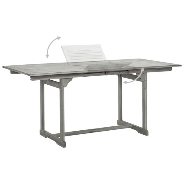 vidaXL Utendørs spisebord (120-170)x80x75 cm heltre akasie