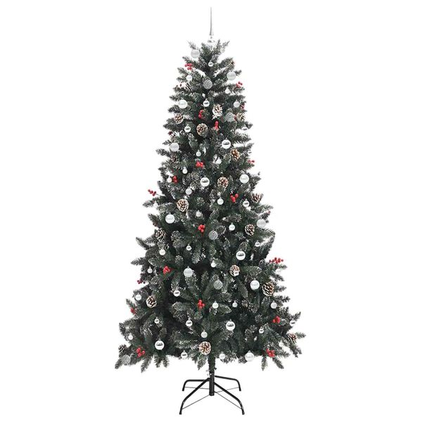 vidaXL Kunstig juletre med 300 LED gr&oslash;nn 240 cm PVC og plast og st&aring;l