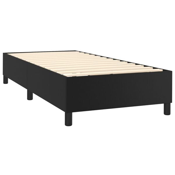 vidaXL Boxspring-sengeramme svart 90x190 cm Single kunstskinn