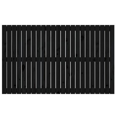 vidaXL Veggmontert sengegavl svart 147x3x90 cm heltre furu