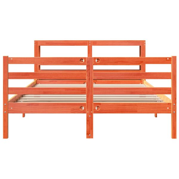 vidaXL Sengeramme uten madrass voksbrun 160x200 cm heltre furu